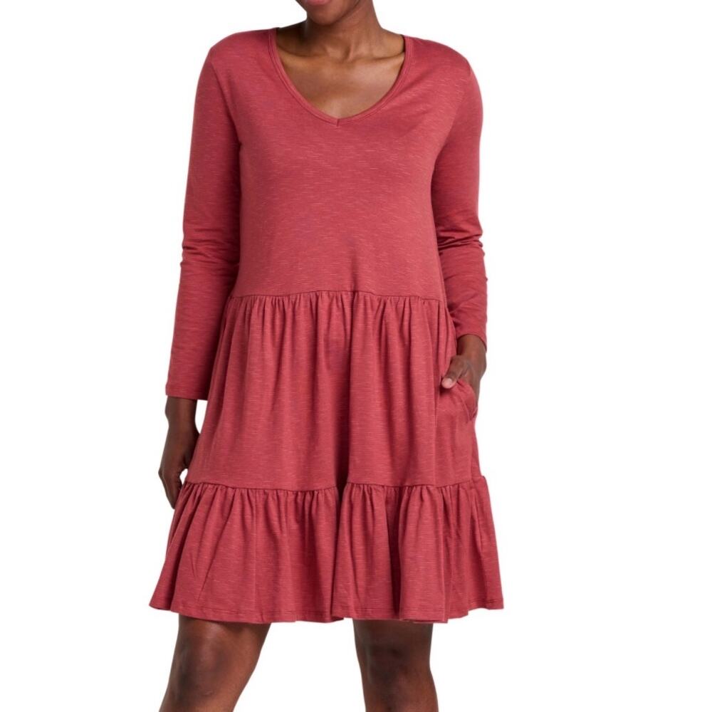 Toad&Co Dress Women’s Small Marley Tiered Organic‎ Outdoor Active Bohemian